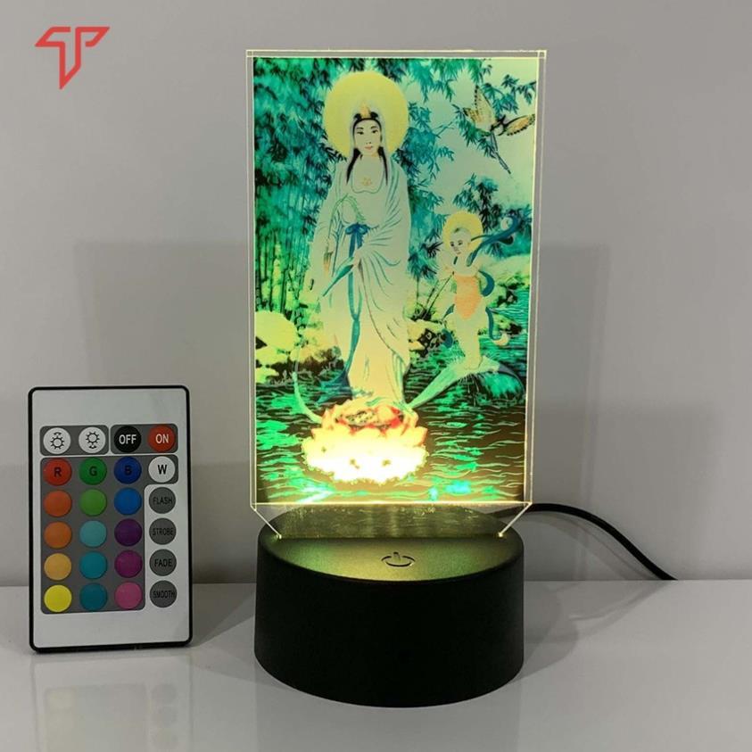 Đèn Led hình phật, hình phật mica led 3D, tranh phật để bàn, thờ xe ô tô xe tải, quà tặng phật giáo