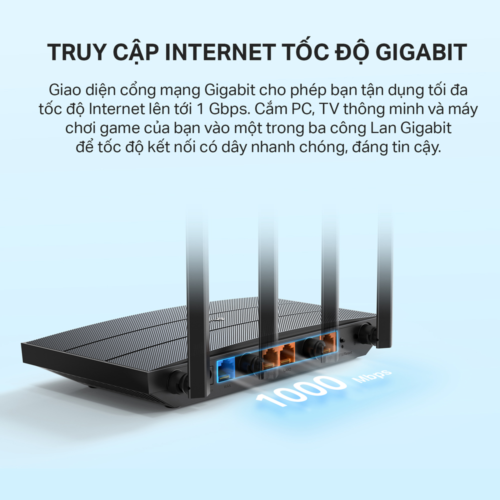 Bộ Phát Router WiFi 6 TP-Link Archer AX12 Băng Tần Kép AX1500 - Hàng Chính Hãng