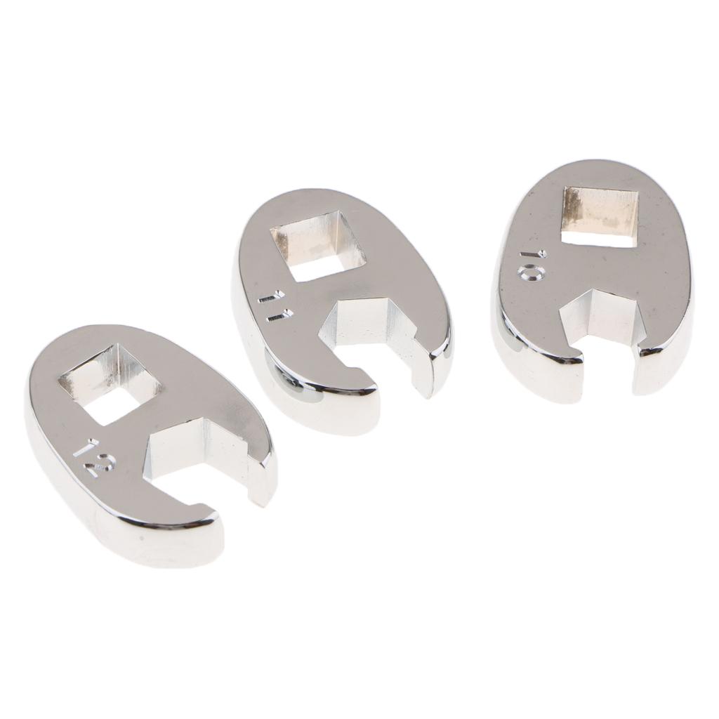 10 Pieces Drive 10-19mm Metric  Nut Crowfoot Hex Wrench Set Silver