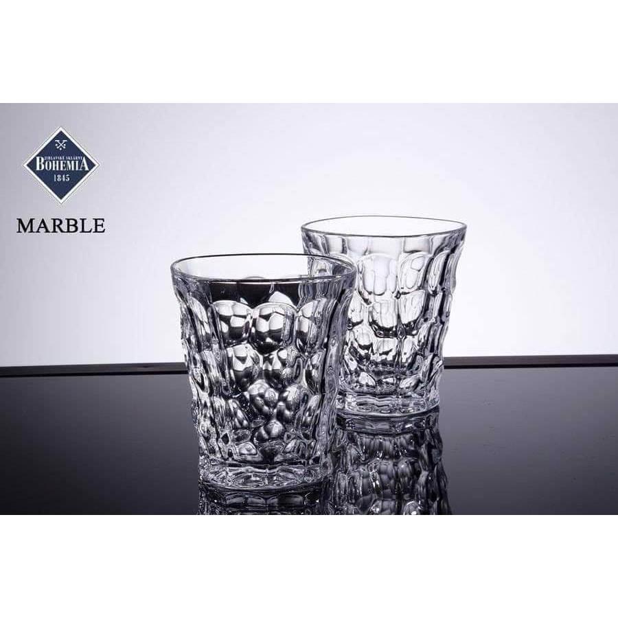 Set 6 Cốc Pha Lê Cao Cấp Bohemia Marble 290ml, Bộ Cốc Thủy Tinh Trang Trí Bàn Tiệc Nhập Đức