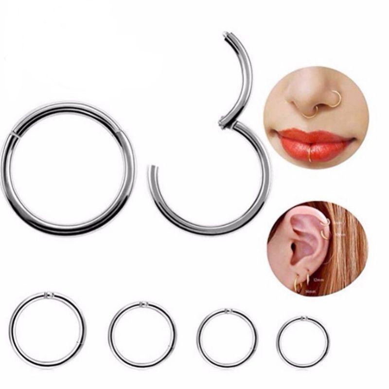 Khuyên Mũi Tròn - Khuyên Mũi Chốt Bật Khấc Cao Cấp (mỏng 1mm) - Đeo septum, cánh mũi, tai, môi