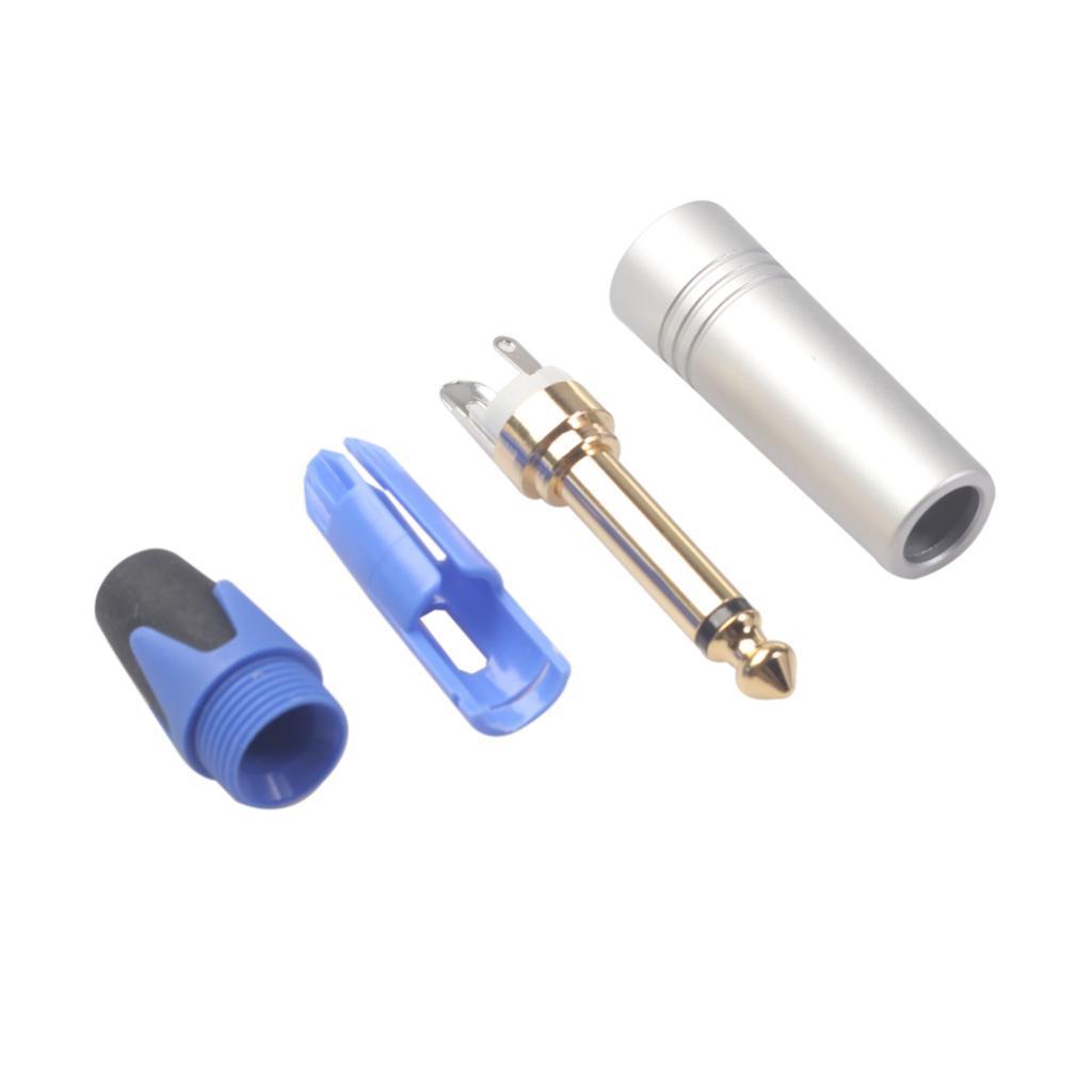 2PCS 1/4'' Male Mono Audio Jack Plug Microphone Guitar Connector Accessory