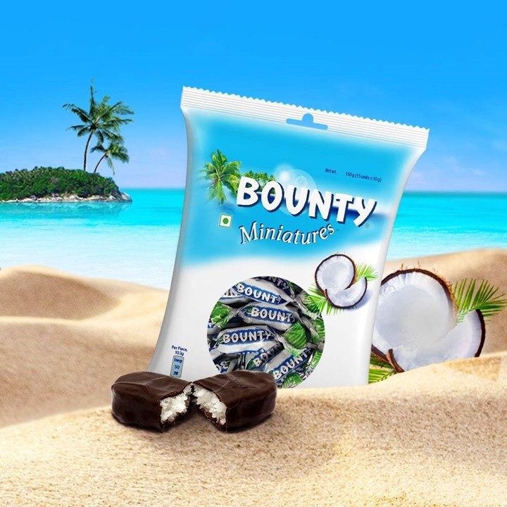 Kẹo Socola dừa Bounty Miniatures gói 150gr