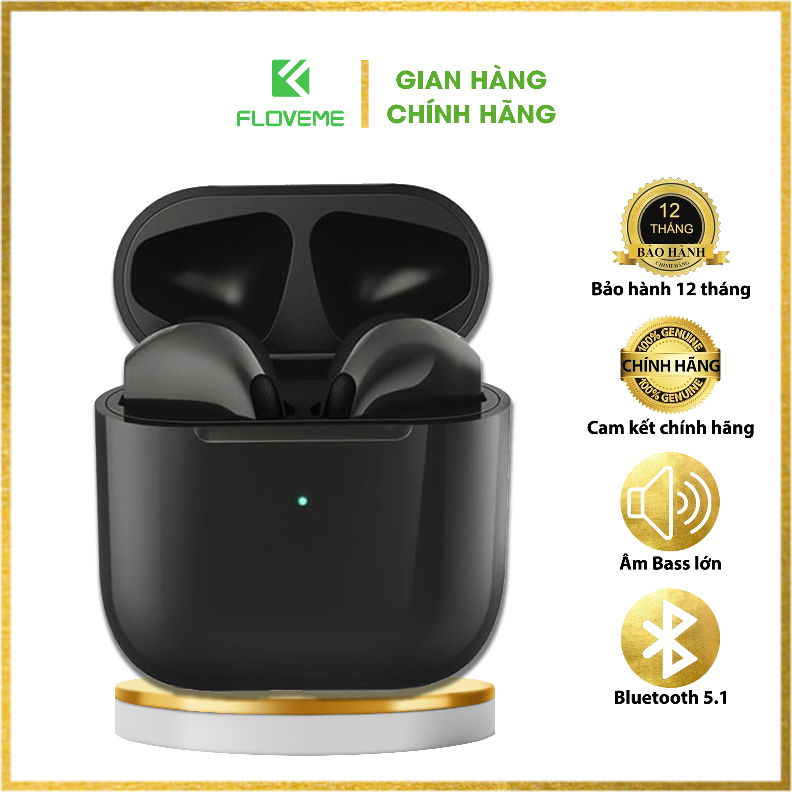 TAI NGHE FLOVEME PRO 4 BLUETOOTH 5.0 âm thanh hifi stereo với micro tích hợp - Dùng Cho Điện Thoại Thông Minh - Hàng chính hãng