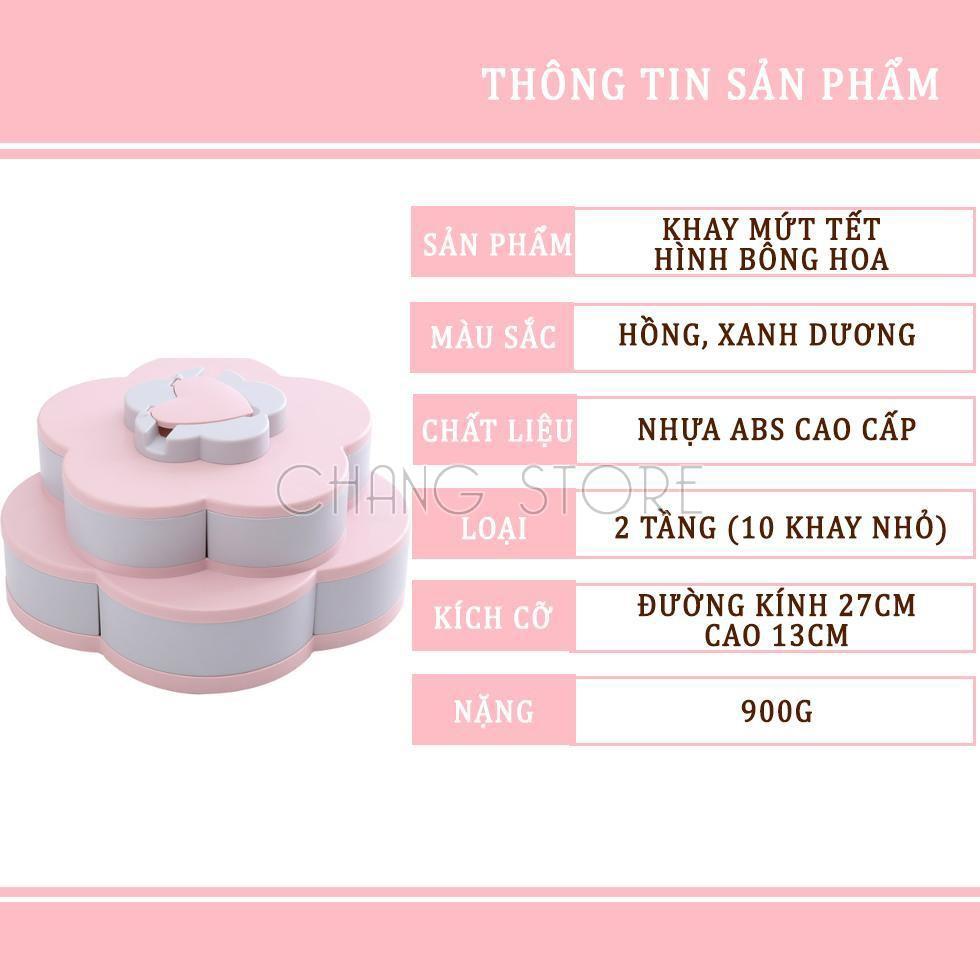 Khay Mứt Tết Hình cánh Hoa Đẹp Mắt Sang Trọng, Khay Mứt Bánh Kẹo Tết 1 Tầng, 2 Tầng Xoay Cho Ngày Tết