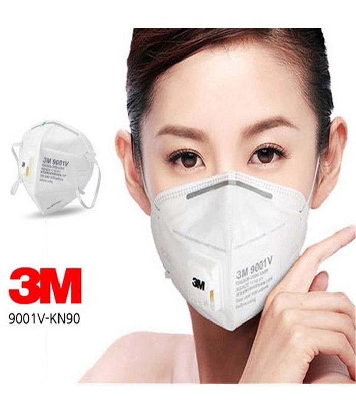 Hộp 25 chiếc khẩu trang 3M 9001V chống bụi có van lọc mùi hôi, lọc độc, kháng khuẩn