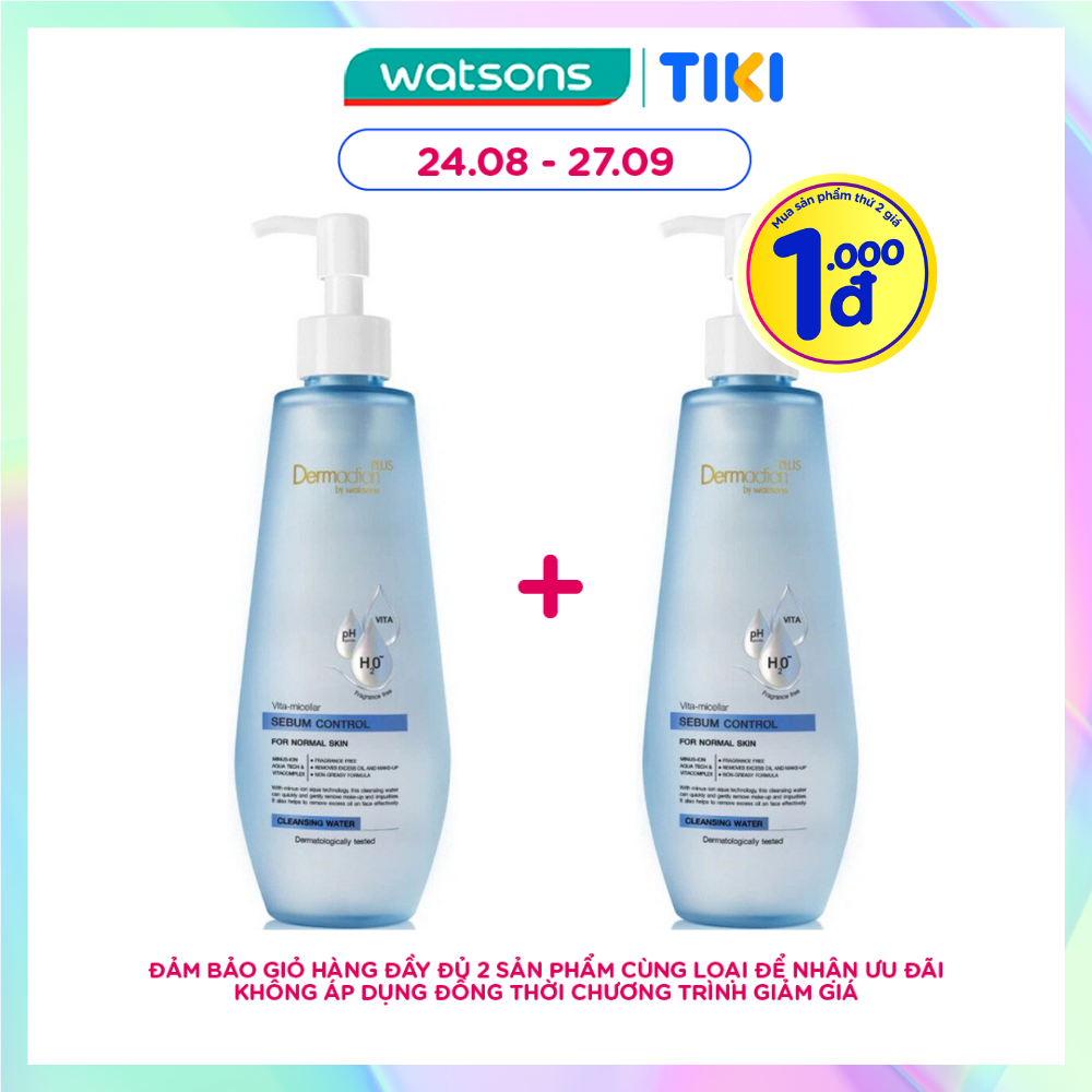 Nước Tẩy Trang Dermaction Plus By Watsons Vita-Micellar Sebum Control Cleansing Water 250ml