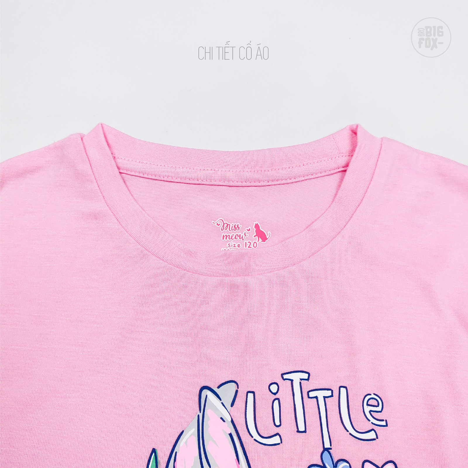 Bộ Đồ Cộc Tay Cho Bé Gái Missmeow Mặc Mùa Hè Chất Liệu Cotton In Hình Thỏ Hồng Size Đại Trẻ Em 3,4,5,6,7,8 Tuổi