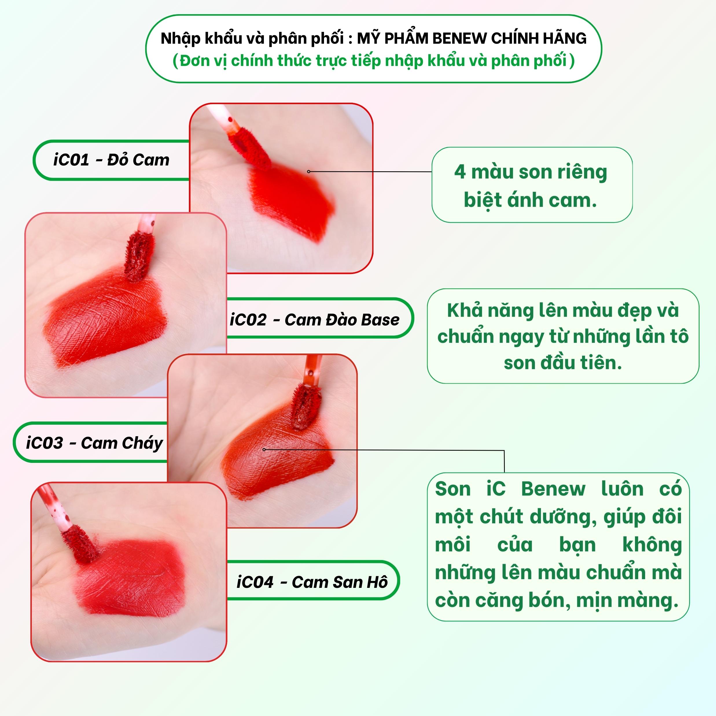 Son kem tint lì BENEW iCloud Velvet Lip Tint Dưỡng môi bền màu lâu trôi lên màu chuẩn 4.3g