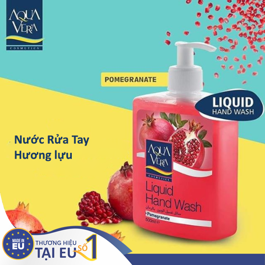 Nước rửa tay dưỡng da AquaVera 500ml - hương Lựu