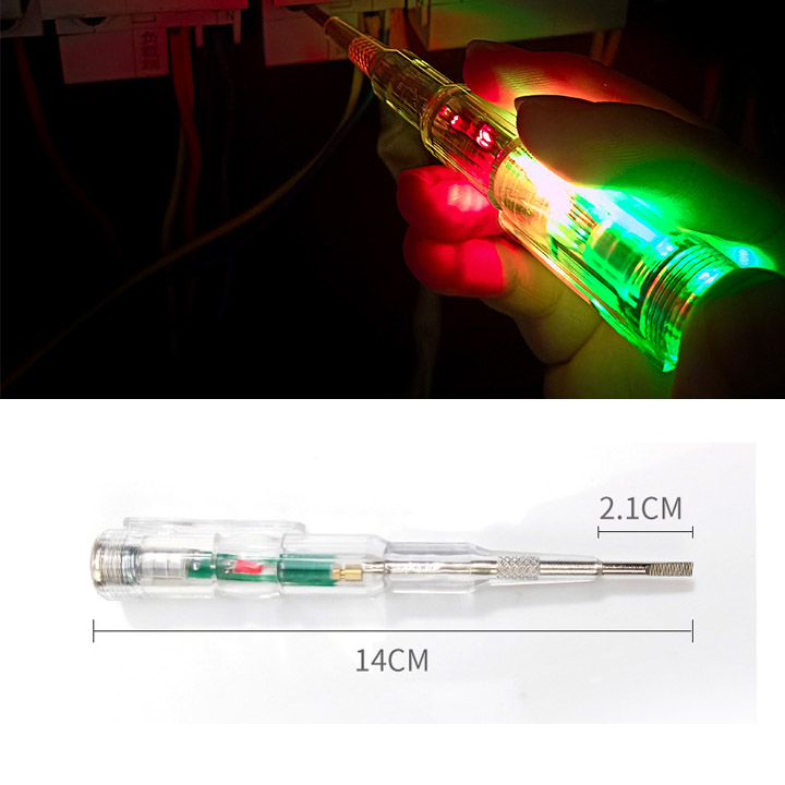 Bút thử điện thông minh thế hệ mới, loại 2 đèn LED xanh đỏ, kiểm tra dây điện đứt ngầm, đo thông mạch