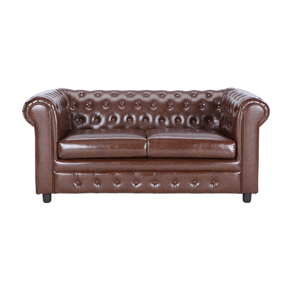 Ghế sofa 3 chỗ BASELLO/P khung gỗ, đệm bọc da PVC cao cấp nâu bóng sang trọng | Index Living Mall - Phân phối độc quyền tại Việt Nam