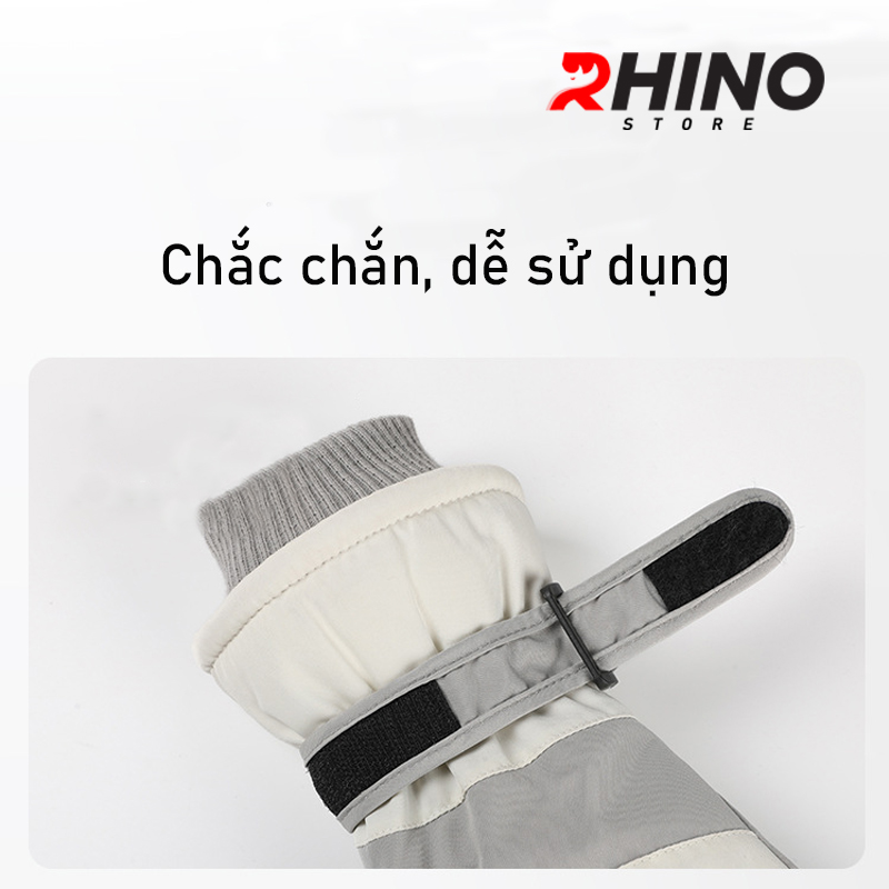 Găng tay lót lông cừu giữ ấm mùa đông chống gió, kháng nước Rhino G904 Bao tay chống trượt đi xe máy, xe đạp cho nam nữ, bảo hộ đi phượt