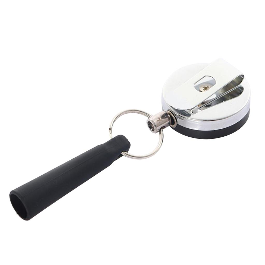 2xRetractable Anti-Theft Wire Rope Pen Holder Key  Reel Buckle with Clip