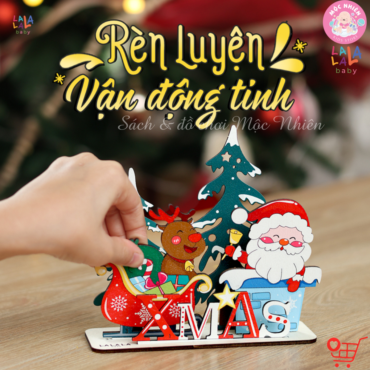 Đồ Chơi Tô Màu Gỗ Noel LalaXmas - Bộ Kit DIY Tự Vẽ và Làm Đồ Trang Trí Giáng Sinh - Lalala Baby