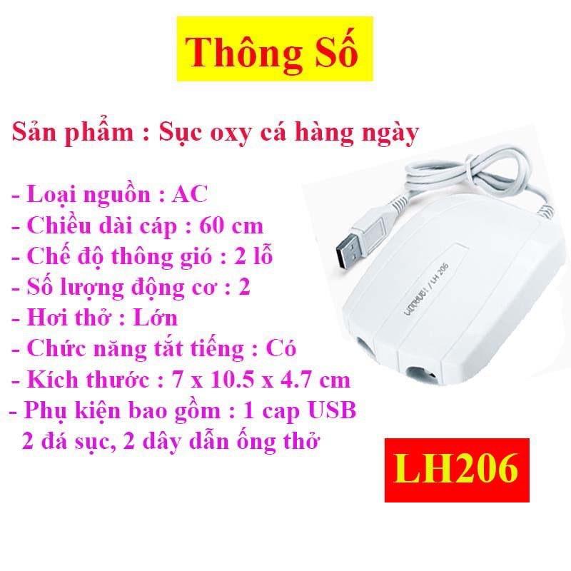 Máy sục oxy hồ cá , sục khí bể cá USB chuyên dụng loại ổ đơn , ổ kép cao cấp