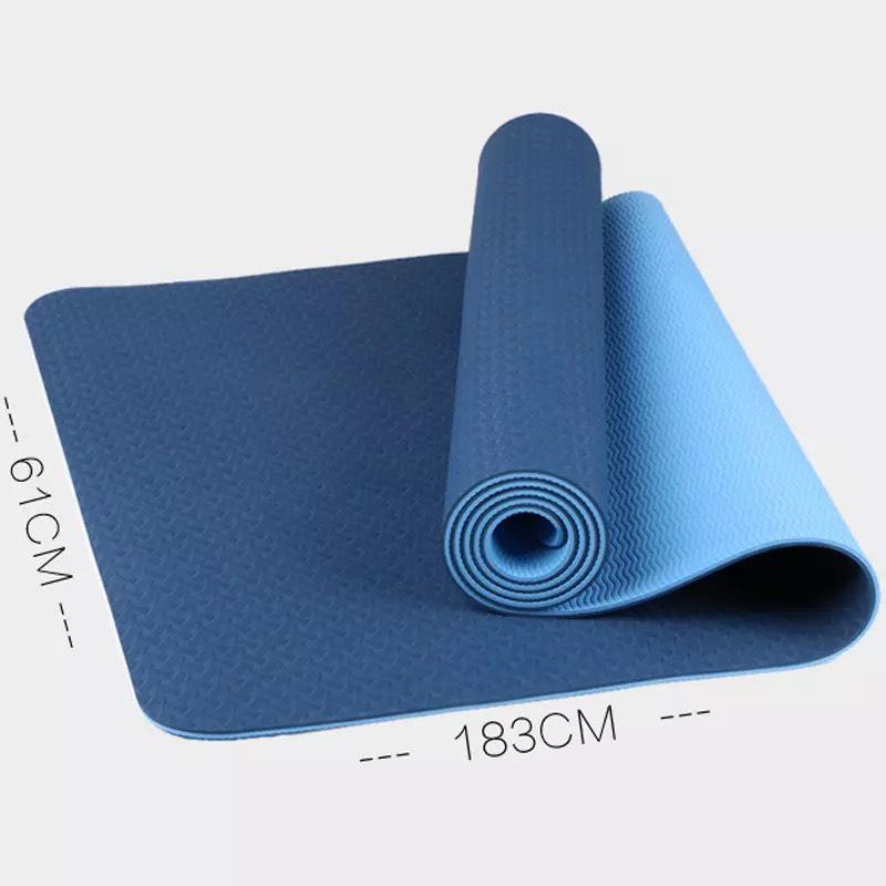 Thảm Tập Yoga Chống Trượt 2 Lớp Dày 6mm Màu Ngẫu Nhiên - TRVS