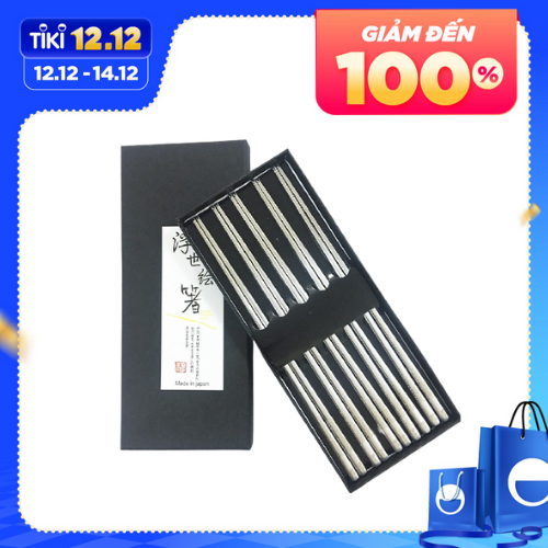 Set 5 đôi đũa inox cầm đầm tay, chắc chắn, không trơn Nhật Bản