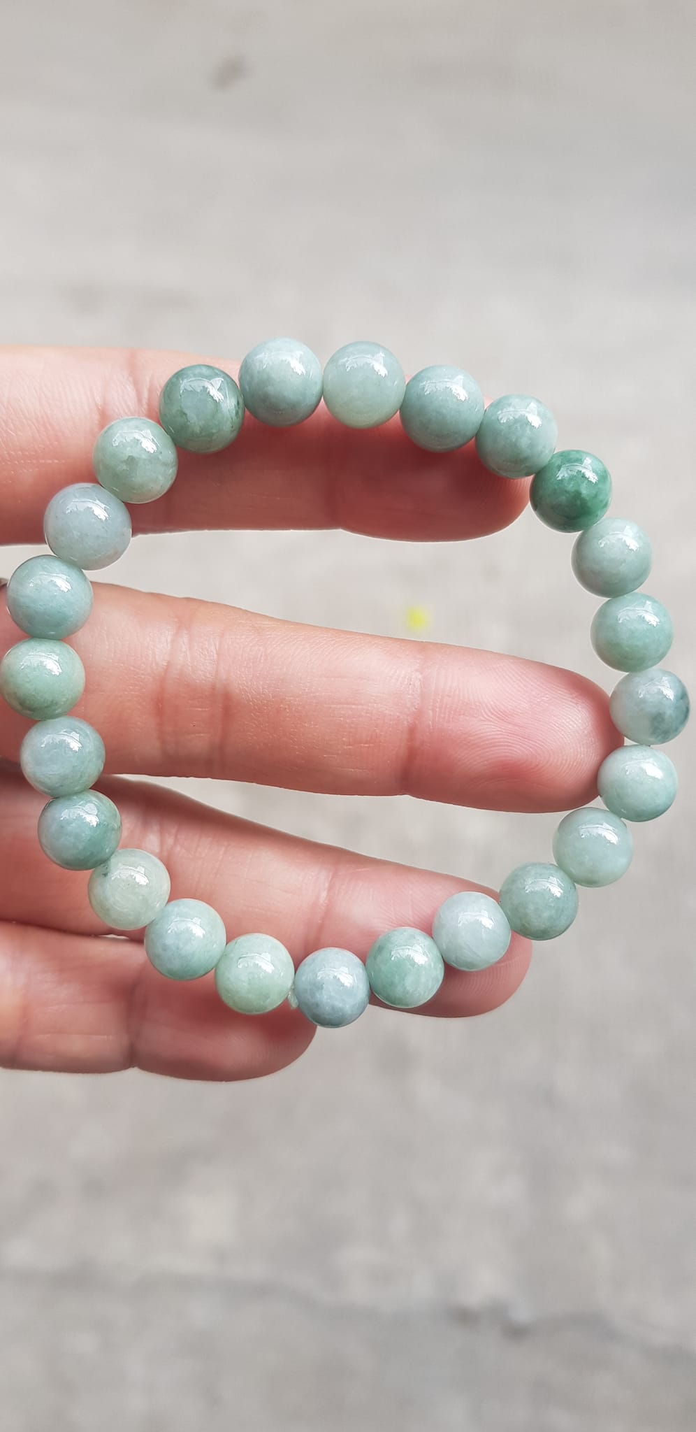 Vòng chuỗi đá cẩm thạch tự nhiên xanh ngọc nhẹ nhàng đẹp sang may mắn Size vòng hạt 8mm Hợp nữ mệnh Thủy Mộc hỏa rẻ đẹp