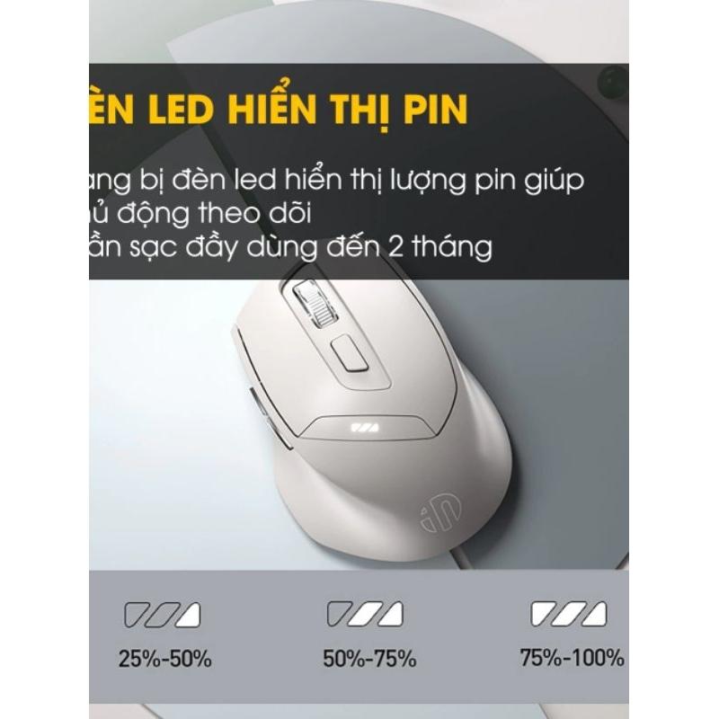 Chuột không dây bluetooth 5.0 sạc pin TEKKIN INPHIC DR6 tắt âm - hàng nhập khẩu