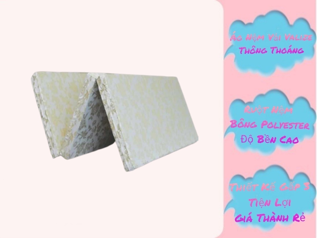 Nệm Bông Ép Cao Cấp Galaxy Gấp 3 Dày 5cm