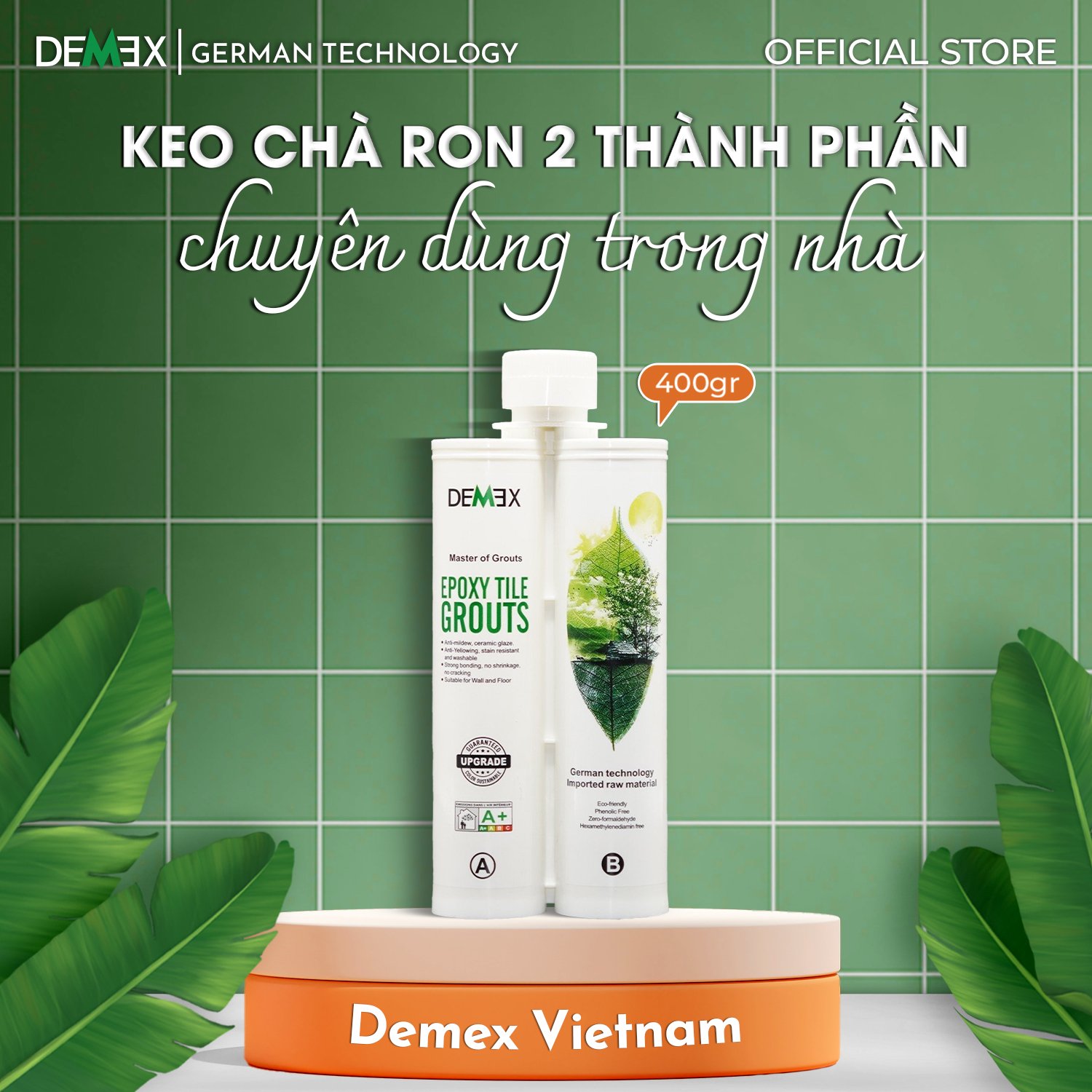 Keo Chà Ron 2 Thành Phần - Keo Chít Mạch Chống Thấm, Chống Nấm Mốc, Không Chứa Chất Gây Ung Thư
