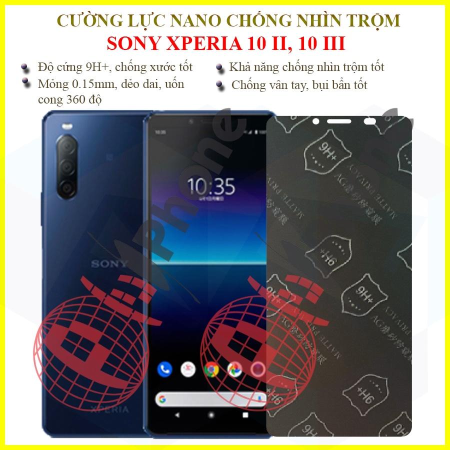 Dán chống nhìn trộm Sony Xperia 10 II (Mark 2), Xperia 10 III (Mark 3) - Dán cường lực dẻo nano 9H