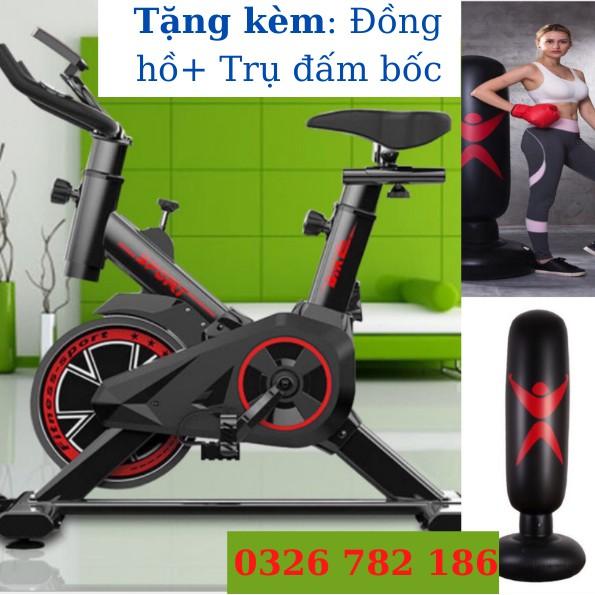 Xe đạp thể dục Sport, kiểu dáng thể thao Tặng kèm đồng hồ+Trụ đấm bốc