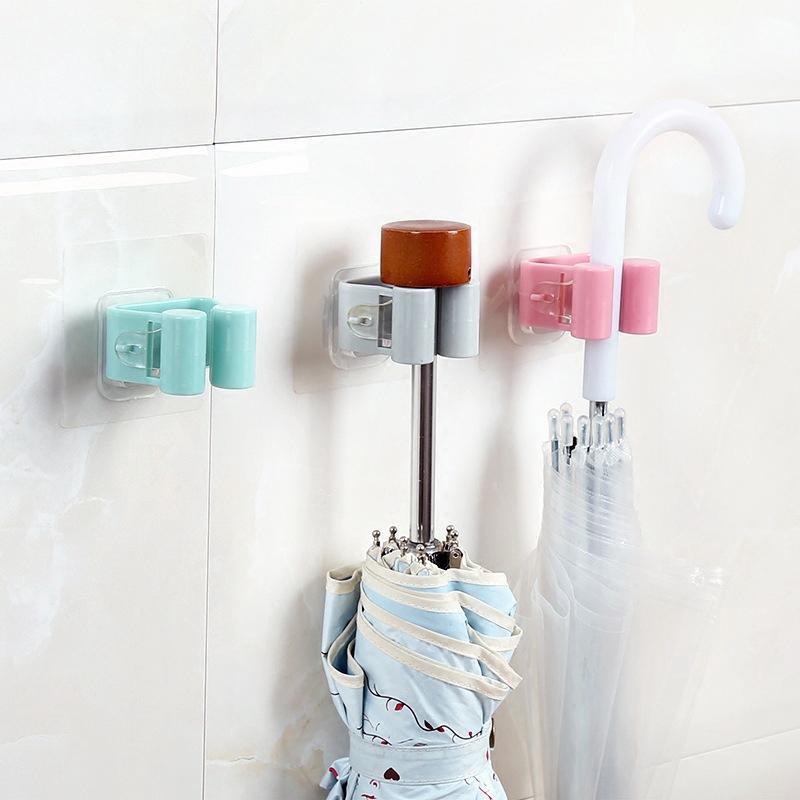 Móc dán tường treo đồ chổi lau nhà chịu lực chắc chắn nhựa PP cao cấp
