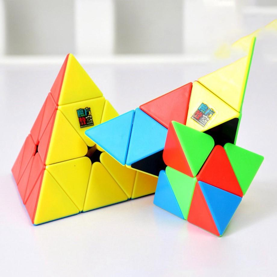 Rubik Biến Thể Tam Giác Pyraminx Stickerless MoYu MeiLong MFJS Pyramid Tam Giác