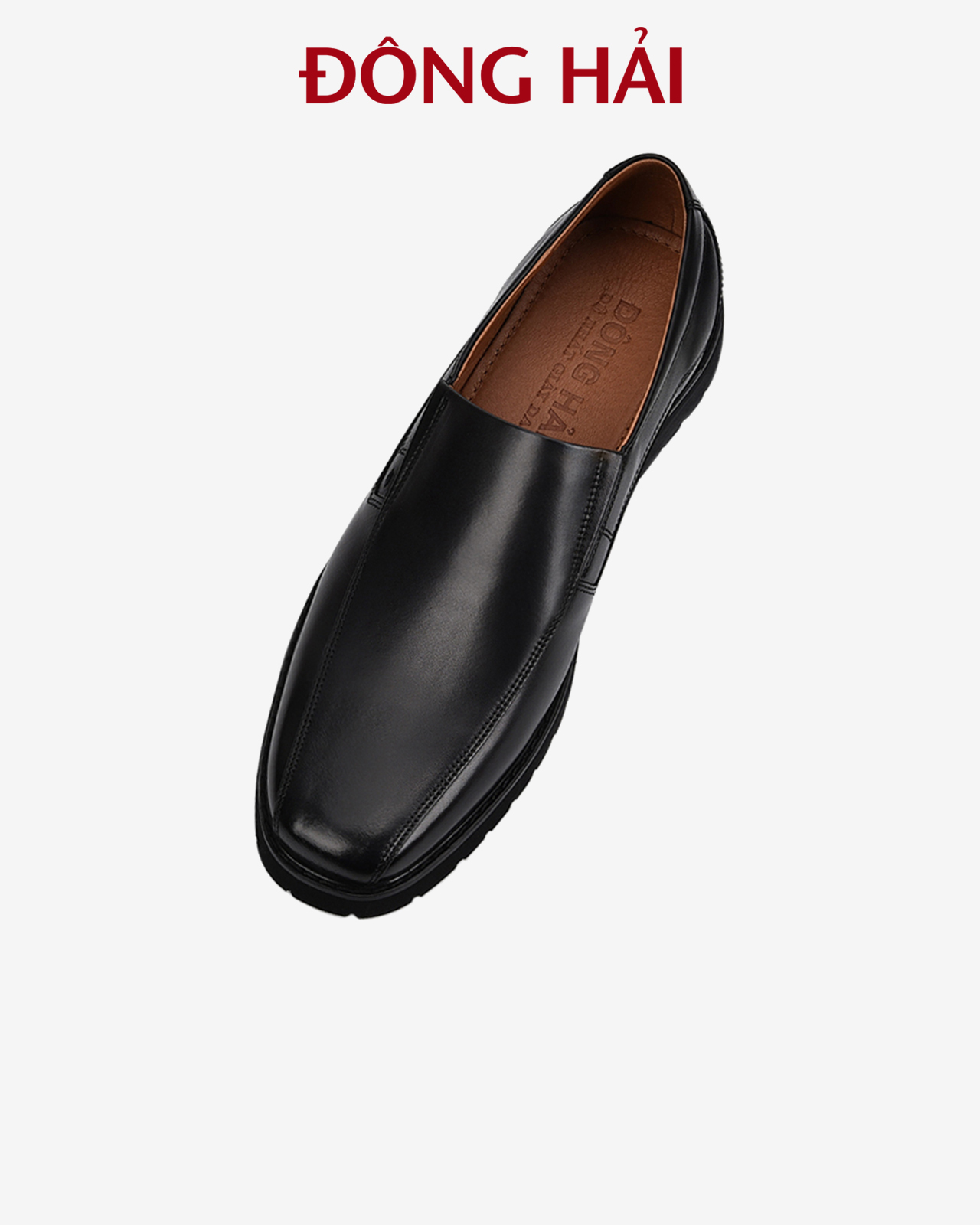 Giày tây nam Đông Hải da bò cao cấp thiết kế slip-on tiện lợi đế cao su 3cm - G01A5