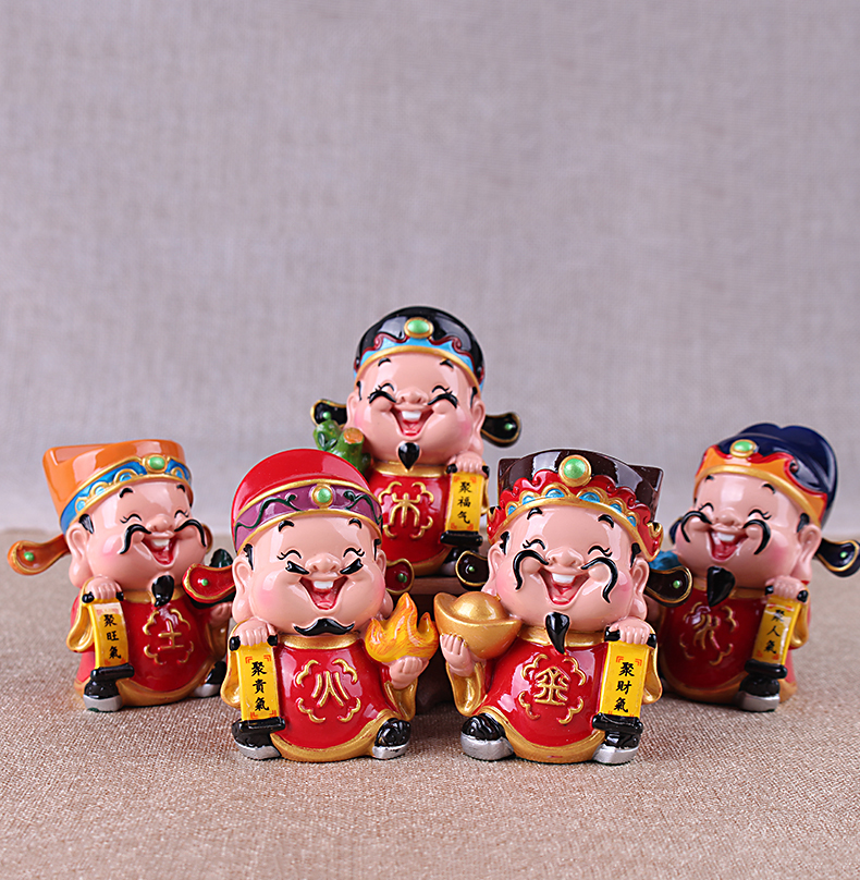 (Kèm đế) Bộ 05 tượng chibi Ngũ Hành 7.5cm