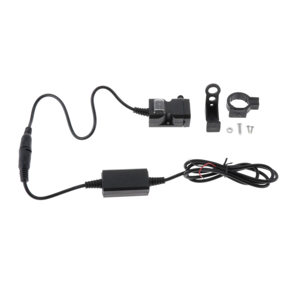 Waterproof Dual E-Bike USB Handlebar Charger Socket With Switch And Stand