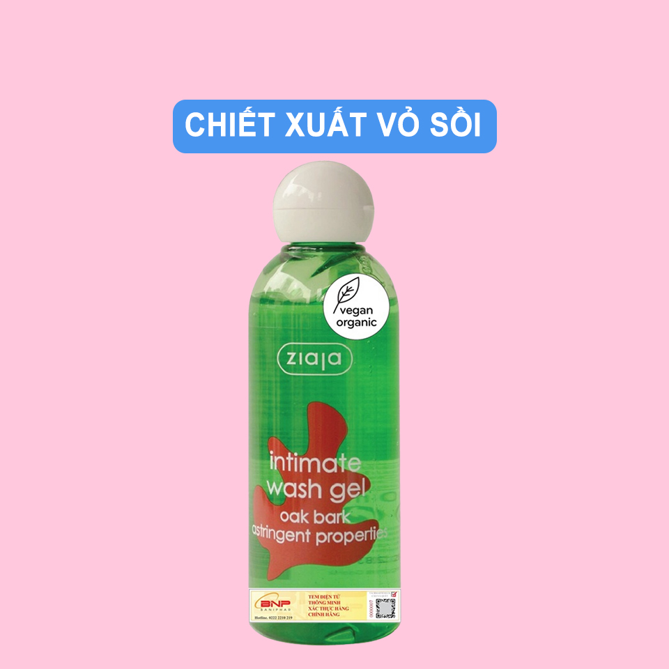 Dung Dịch Vệ Sinh intima Ziaja Vỏ Sồi Se Khít - Intimate Wash Gel Oak Bark Astringent Properties 200ml