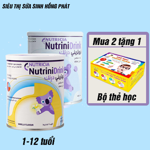 Combo 2 lon sữa bột Nutrinidrink 400gram sữa cao năng lượng giúp bé tăng cân trong 28 ngày sử dụng