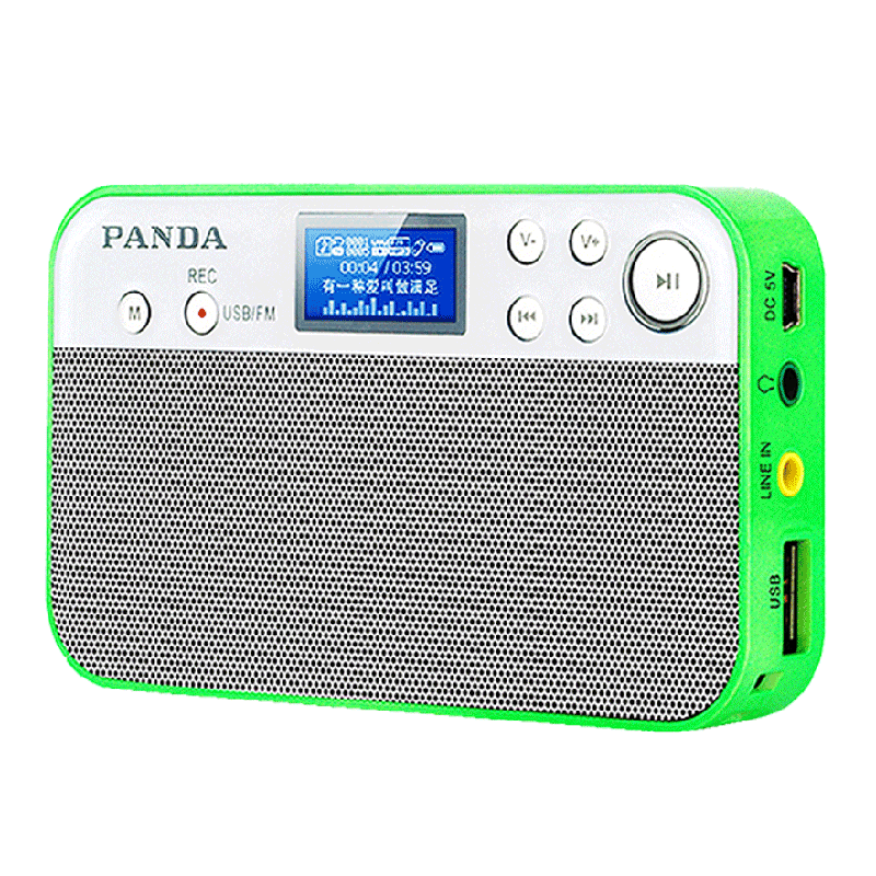 Diễn viên âm thanh âm thanh kỹ thuật số FM Digital WALKMAN VỚI CALLY SD Card MP3 Music Player-LCD HIỂN THỊ, HIFI SOUNCE Color: Grass Green Set Type: Speaker