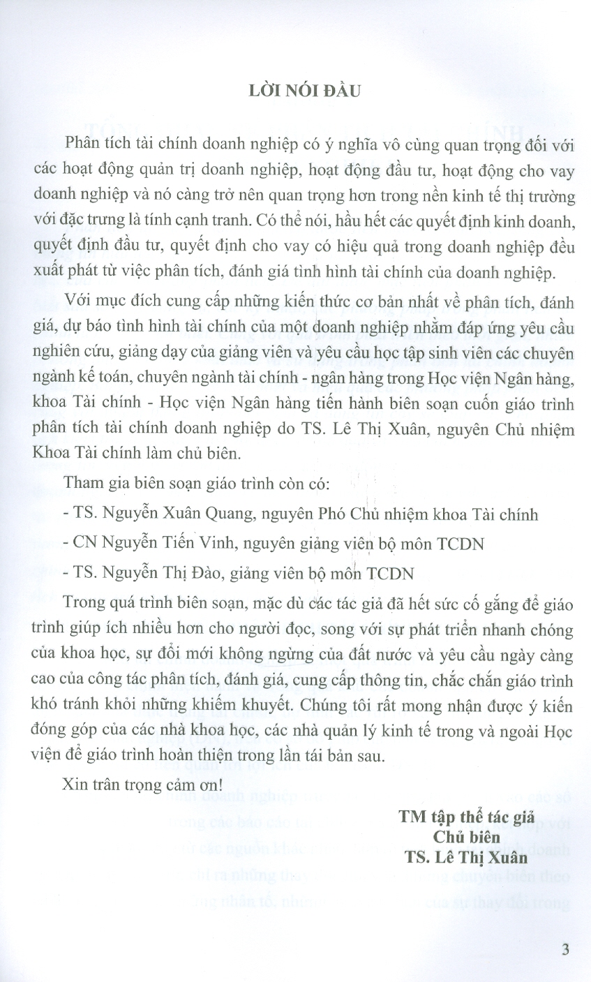 Giáo trình Phân tích tài chính doanh nghiệp (Tái bản lần thứ 3)