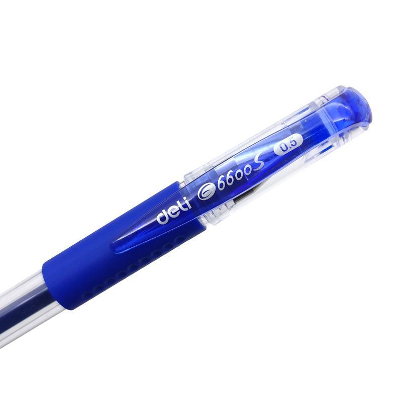 Hộp 12 Bút Gel 0.5 mm - Deli E6600S_XD - Mực Xanh