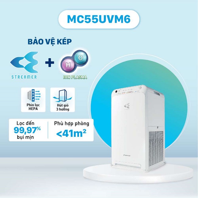 Máy lọc không khí Daikin (MC55UVM6) - Hàng chính hãng