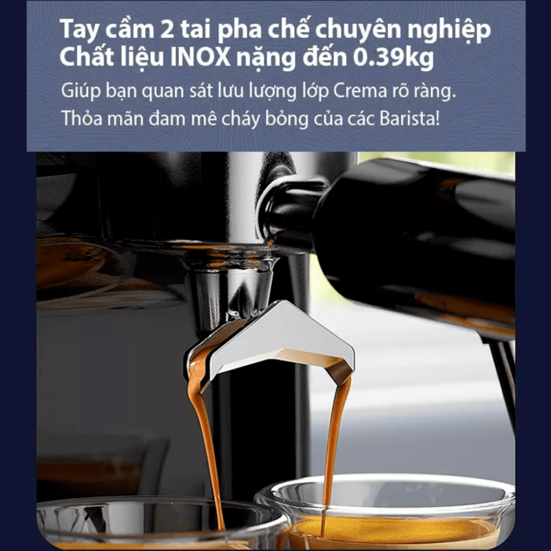 Máy pha cà phê Espresso chuyên nghiệp 4 trong 1 Tanser EM3108 Công suất pha cà phê 40 - 50 tách/ngày