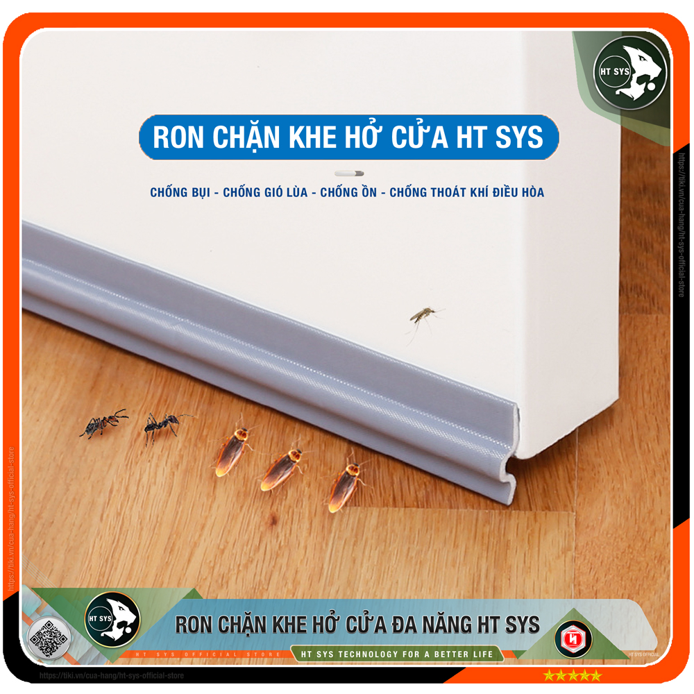 Ron Chặn Khe Cửa HT SYS - Chất Liệu PU Và PE Cải Tiến - Cuộn Ron Chặn Khe Cửa, Chân Cửa, Khung Cửa - Ngăn Gió Lùa, Cách Âm, Chống Bụi, Ngăn Côn Trùng, Chống Thoát Khí Điều Hòa - Hàng Chính Hãng