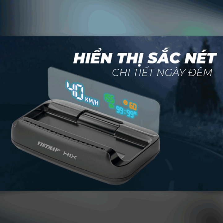 Màn hình hiển thị thông tin Vietmap HUD H1X -Hàng chính hãng