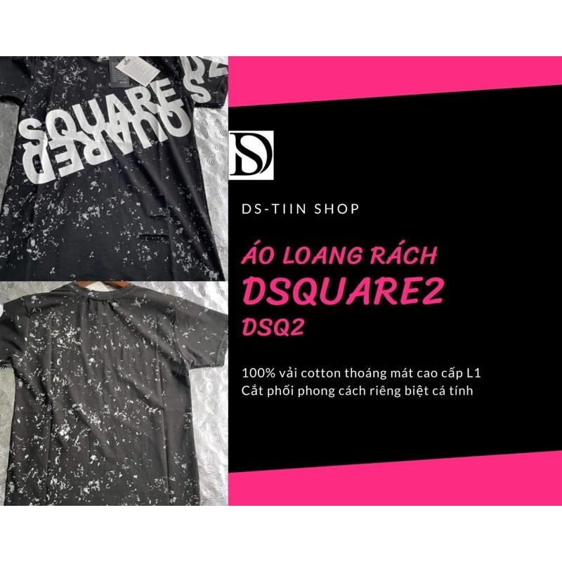 Áo polo loang rách, áo loang DSQUARE2, áo DSQ2, loang rách DSQUARE2
