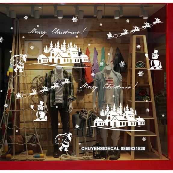 Decal trang trí tường Noel - Thị Trấn Tuyết