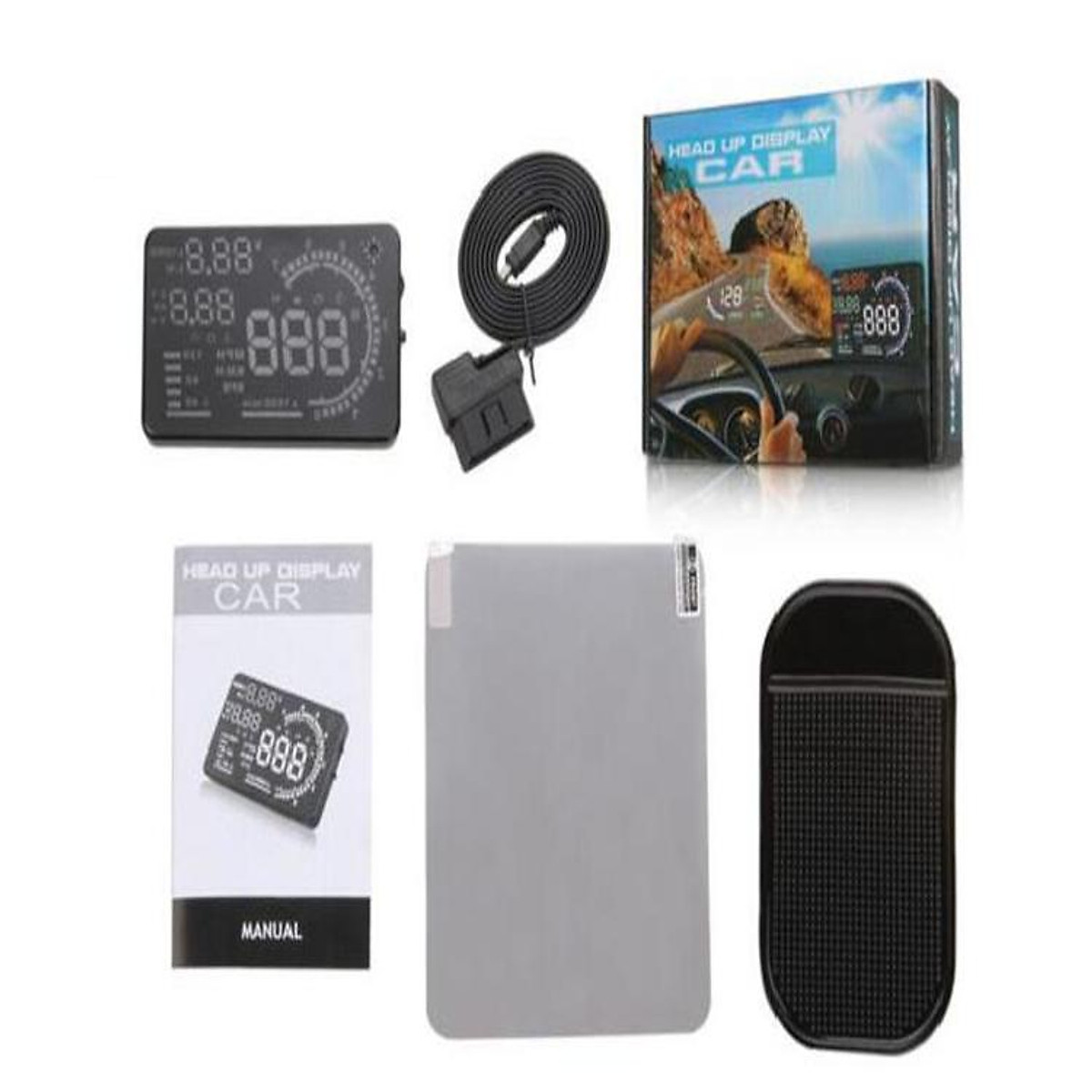 HUD M8 Thiết Bị Hiển Thị Cảnh Báo Tốc Độ Trên Kính Lái An Toàn Ô Tô, Xe Hơi Cao Cấp
