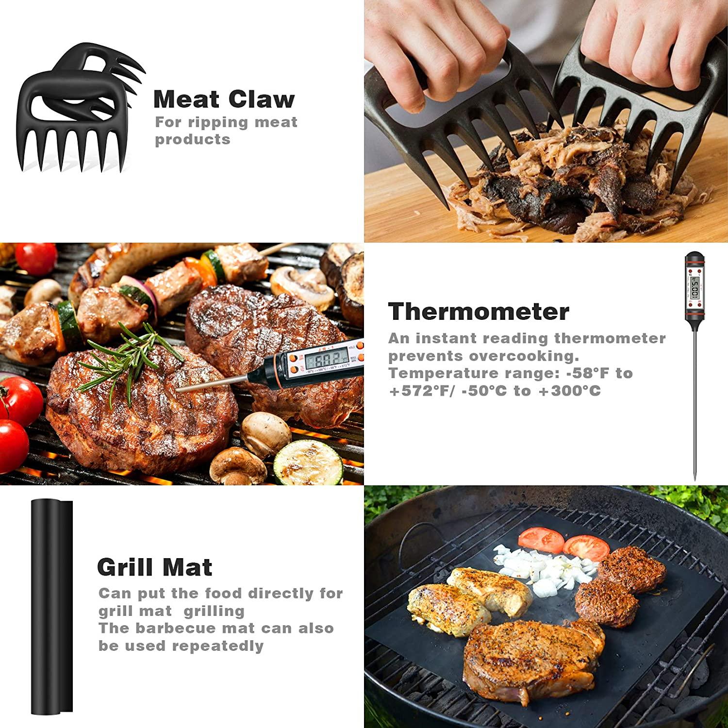 Dụng cụ nướng BBQ Bộ đồ nướng 25 miếng Phụ kiện đồ nướng bằng thép không gỉ
