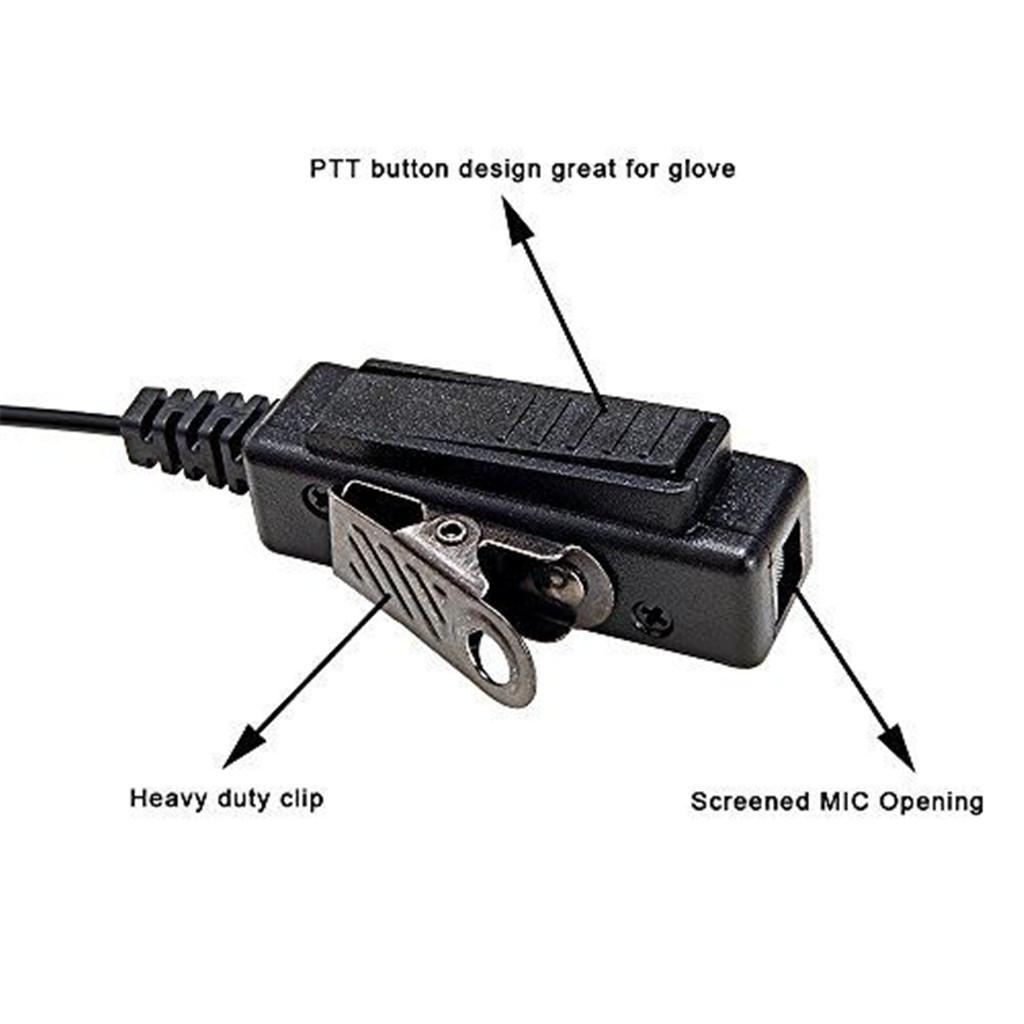 2x 2Pin Acoustic Tube Earpiece Mic Walkie Talkie Earpiece