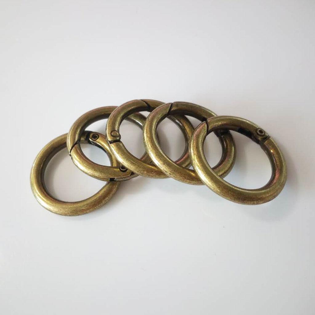 10 Pieces Round Circle Carabiner Clip Snap Hook For Keychain Camping Hiking 28mm