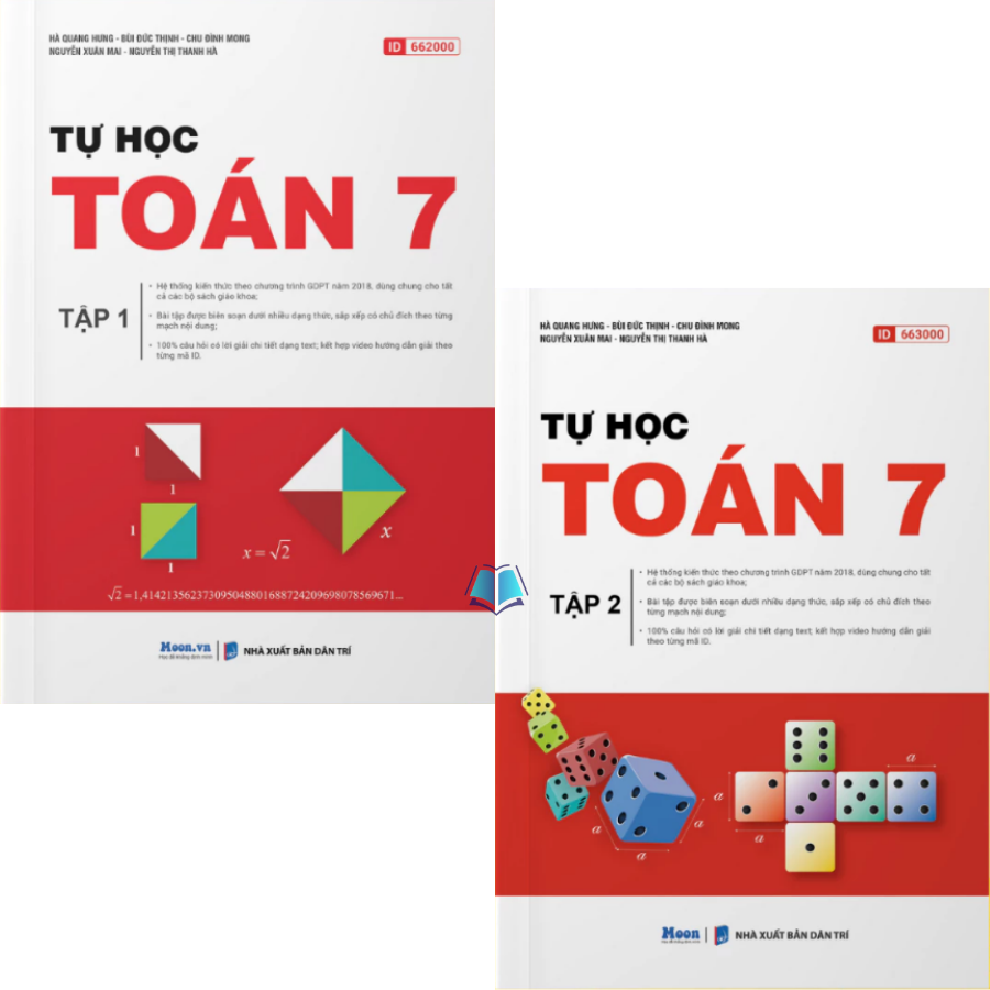 Sách - Tự Học Toán 7 - Tập 1 + 2 (Moon) Tái Bản 2025