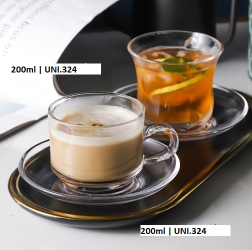Tách Thủy Tinh Stack Tea Cup 200ml | UNI.324 , Nhập Khẩu Thái Lan